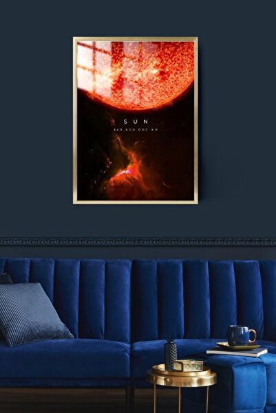 Güneş Gezegen Çerçeveli Metal Poster Tablo