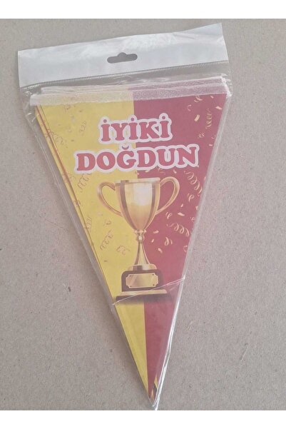 mutluanılarpartievi İyiki Doğdun Banner,sarıKırmızı,Sarı Lacivert Desenli,REs...