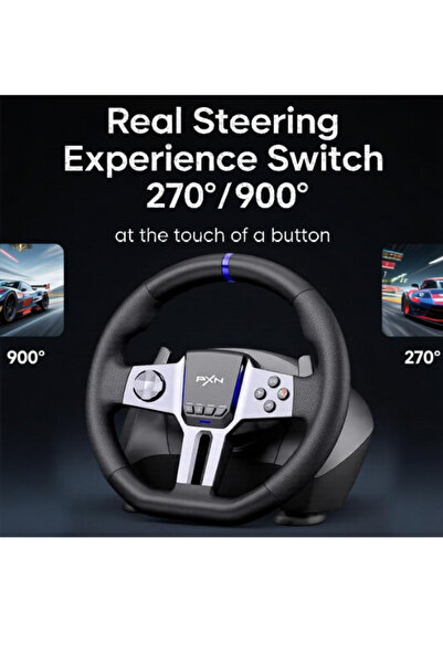 AL3B PXN v9 GEN2 steering wheel, 2-way, 4-speed with 5-speed gear selector for PC/XBOX/PS4/PS3