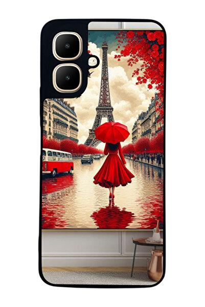 Aksel Kılıf متوافق مع Infinix Smart 10 مطبوع ، أسود غير لامع، سيليكون ناعم، و...