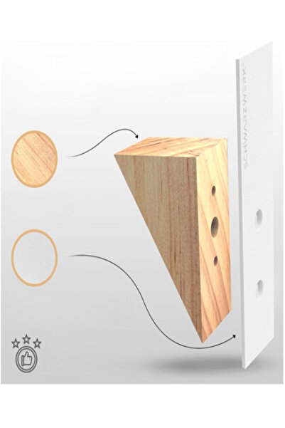 OEM Set de 3 suporturi de perete SCHWARZWERK, cu accesorii de montare, alb cu model din lemn de pin