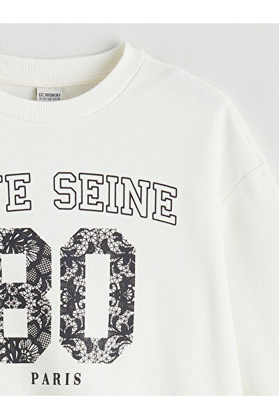 LC Waikiki Lcw Kids Ecru Crew Neck Girls' Sweatshirt and Pants