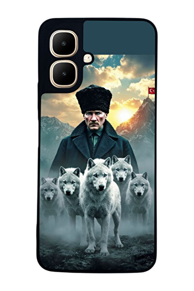 Aksel Kılıf متوافق مع Infinix Smart 10 مطبوع ، أسود غير لامع، سيليكون ناعم، و...