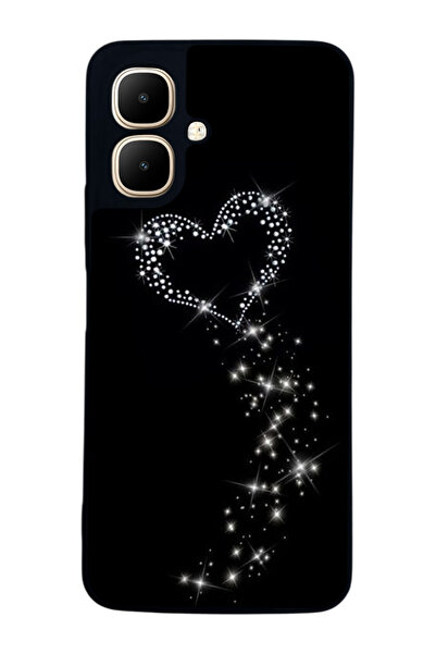 Aksel Kılıf متوافق مع Infinix Smart 10 مطبوع ، أسود غير لامع، سيليكون ناعم، و...