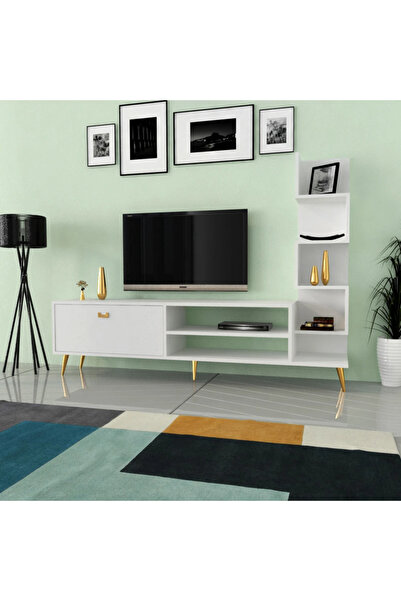 Stylish Home Modern TV unit, white color - Ceren