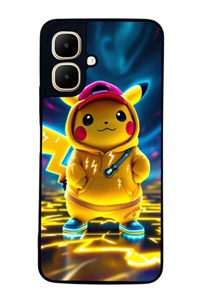 Aksel Kılıf متوافق مع Infinix Smart 10 مطبوع ، أسود غير لامع، سيليكون ناعم، و...