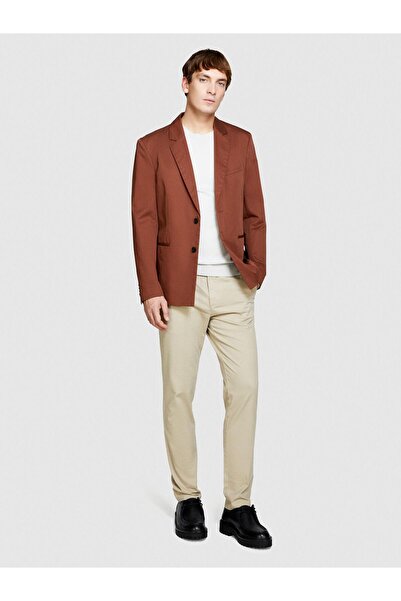 Sisley Men's Stretch Cotton Belt Hole Slim Fit Denim Chino Pants 324P4Hjtsf03N-Sis65N