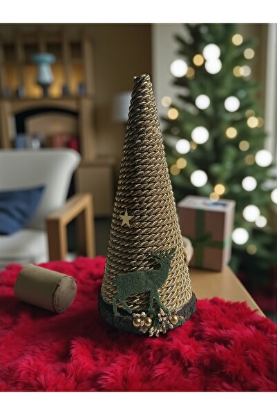 Bukiro زينة طاولة شجرة عيد الميلاد المزخرفة، زينة طاولة جلدية مزخرفة، زينة عيد الميلاد اللامعة