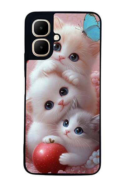 Aksel Kılıf متوافق مع Infinix Smart 10 مطبوع ، أسود غير لامع، سيليكون ناعم، و...