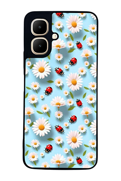 Aksel Kılıf متوافق مع Infinix Smart 10 مطبوع ، أسود غير لامع، سيليكون ناعم، و...