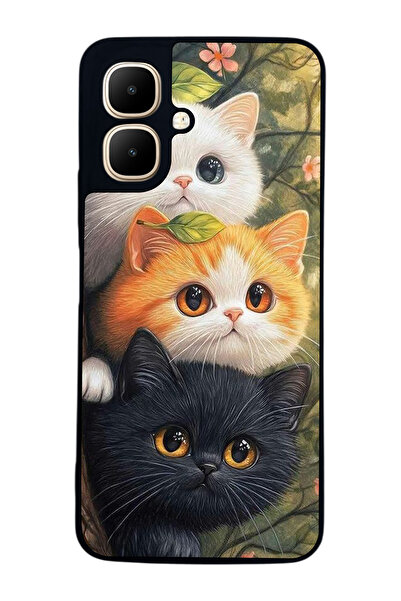 Aksel Kılıf متوافق مع Infinix Smart 10 مطبوع ، أسود غير لامع، سيليكون ناعم، و...