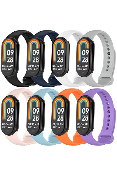 OEM Set of 8 Smartwatch Straps Compatible with Xiaomi Mi Band 8 Monuary, TPU, Multicolor