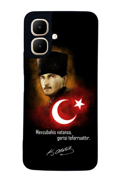 Aksel Kılıf متوافق مع Infinix Smart 10 مطبوع ، أسود غير لامع، سيليكون ناعم، و...