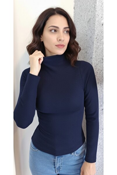 moda felinya بدلة نسائية زرقاء داكنة بنمط صياد السمك من قماش مضاد للتجعد (قصة ضيقة)