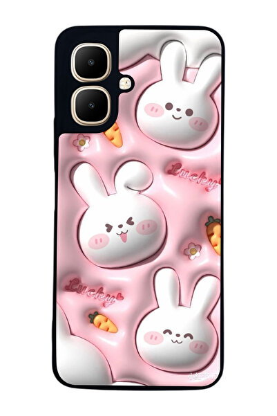 Aksel Kılıf متوافق مع Infinix Smart 10 مطبوع ، أسود غير لامع، سيليكون ناعم، و...