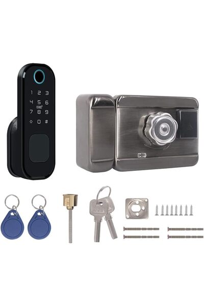 EACAM Tu-ya WiFi Wireless Waterproof Fingerprint Door Lock, Digital Code, Compatible with Google Hom