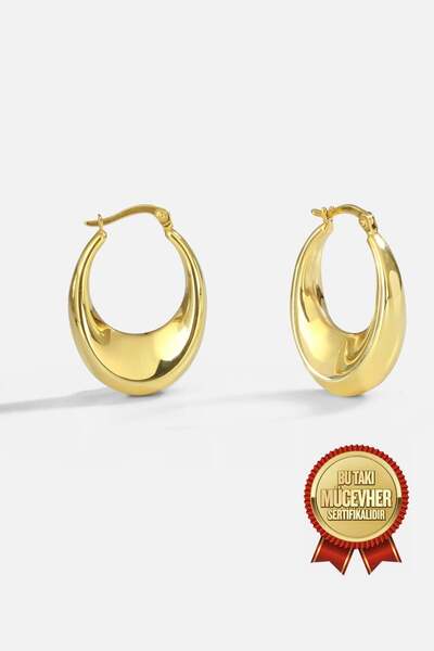 MEKS JEWELS Mikron Altın Kaplama Tasarım Gümüş Küpe