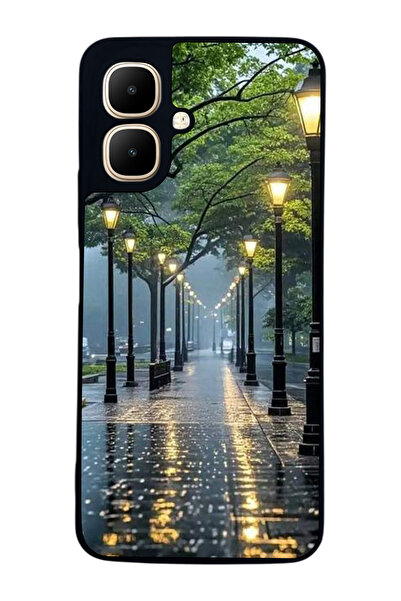 Aksel Kılıf متوافق مع Infinix Smart 10 مطبوع ، أسود غير لامع، سيليكون ناعم، و...