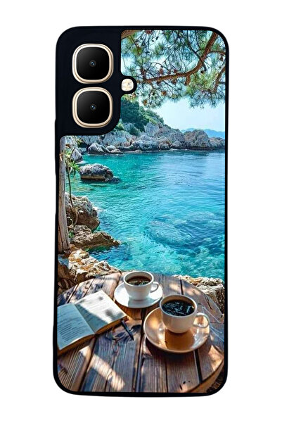 Aksel Kılıf متوافق مع Infinix Smart 10 مطبوع ، أسود غير لامع، سيليكون ناعم، و...