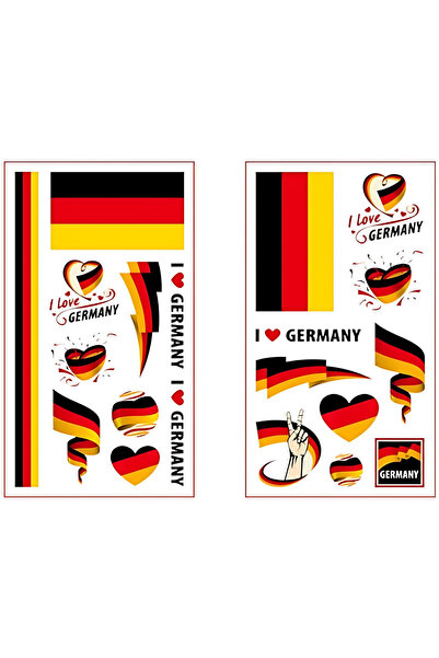 Whimlets Set de 20 Stickere Tip Tatuaj Temporar cu Steagul Germaniei, Imperme...