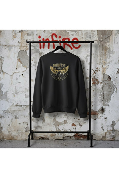 Infire clothing ملابس رياضية للجنسين قصة فضفاضة مانيست مطبوع