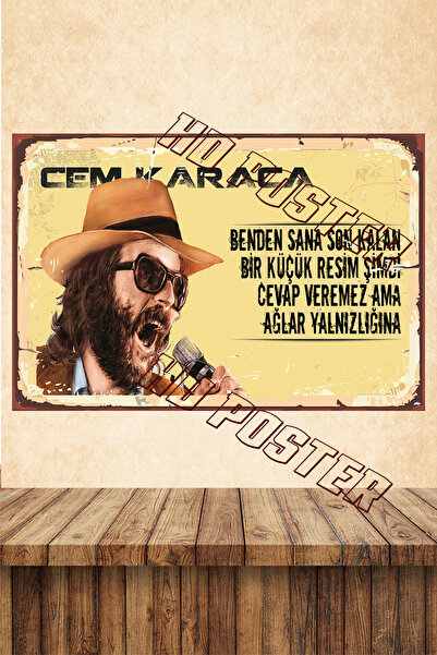 HD POSTER Cem Karaca Sözler Temalı 20 x 30 CM MDF Duvar Tablosu
