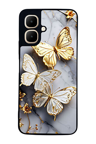 Aksel Kılıf متوافق مع Infinix Smart 10 مطبوع ، أسود غير لامع، سيليكون ناعم، و...