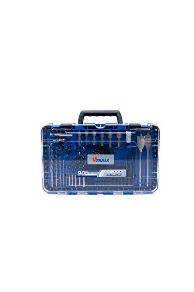 VTOOLS 90 Piece Drill Bit Set With HSS Bits and Storage Case for Metal, Wood,...