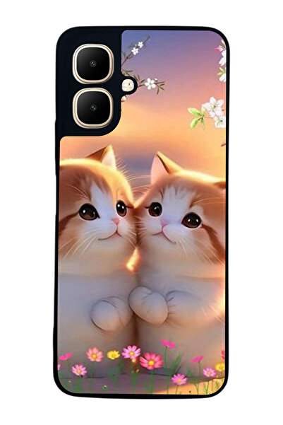 Aksel Kılıf متوافق مع Infinix Smart 10 مطبوع ، أسود غير لامع، سيليكون ناعم، و...