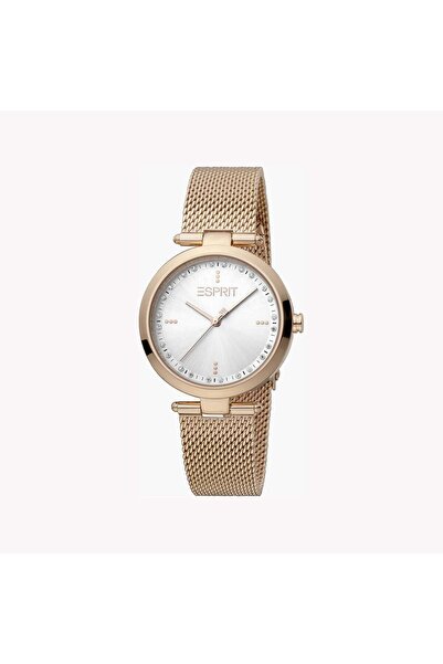 Esprit Women's Rose Gold Stainless Steel Watch, Silver Dial | Es1l155m0035