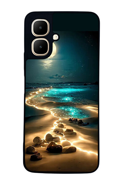 Aksel Kılıf متوافق مع Infinix Smart 10 مطبوع ، أسود غير لامع، سيليكون ناعم، و...