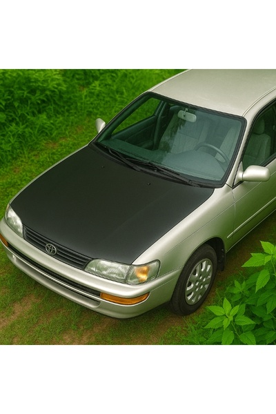 mutlu oto aksesuar Toyota Corolla 1992–1998 Tam Kaput Maskesi – Düz Siyah Sun...