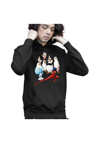 OEM Hanorac Copii Baieti Pinguinii din Madagascar Strumfii Miraculous Popeye ...