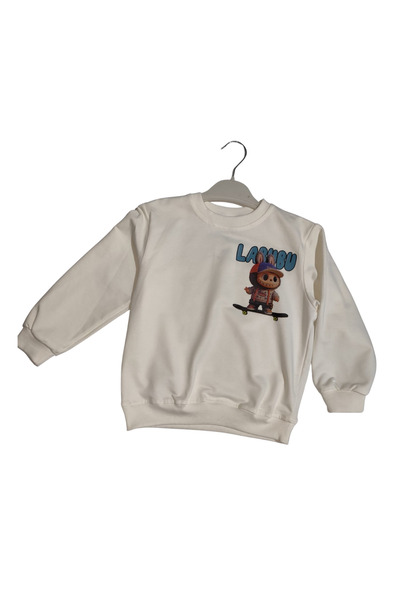 Tospik Kids Mavi Labubu Baskılı Çocuk Eşofman Takımı – Rahat ve Yumuşak Kumaş 3 İPLİKLİ