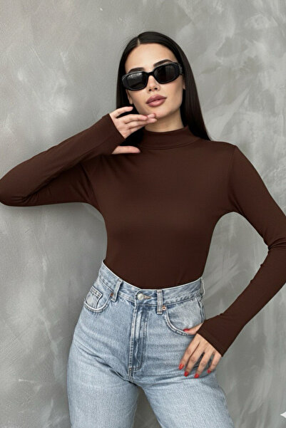 oshebu Women's Bodysuit with Finger Detail – Long Sleeves | Flexible and Soft Fabric