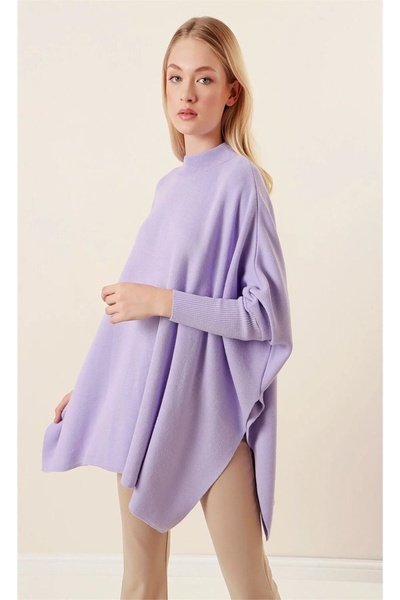 onno style women Plain Knitted Standard Poncho