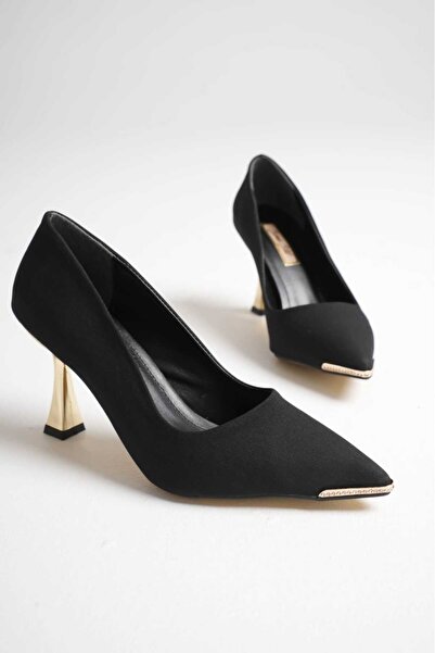 Sena Stil كعب ستيليتو نسائي أنيق بتصميم خاص مع تفاصيل ذهبية على مقدمة الحذاء،...