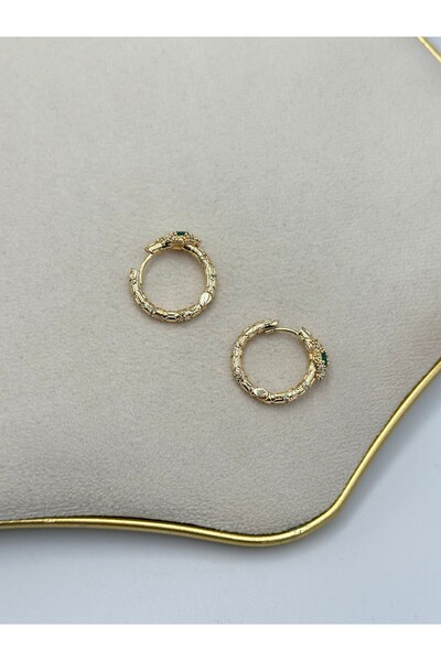 MyladyAccessoriess Zirkon Taş Detay Yılan Halka Küpe (Çelik)