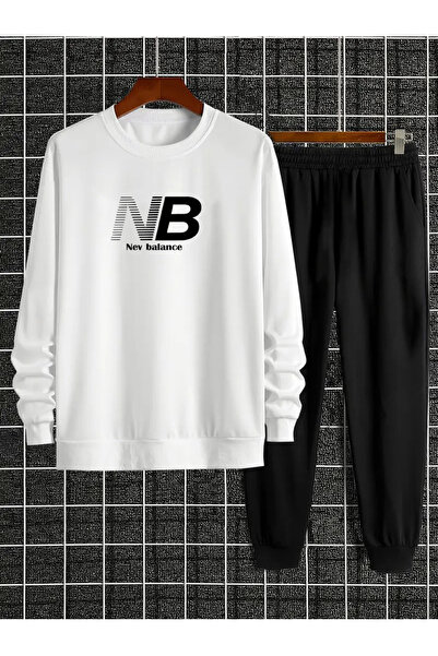 Flaubert Men's Printed Hoodie Oversize Circular Neck and Sweatpants 2-Piece Set