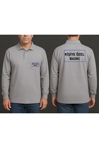 ZENG KİŞİYE ÖZEL Baskılı İş Kıyafeti Erkek Polo Yaka Pamuklu Sweat