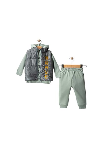 gigigiyim Brave Embroidered Fiber Vest Set 3-Piece Boy's Suit