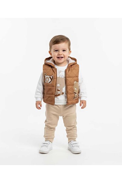 gigigiyim Scoter Bear Printed 3-Piece Boy's Set