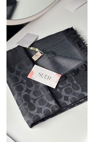 Şalcı Füme -Antrasit C marka ithal YÜN İPEK şal pamuklu dört mevsime uygun