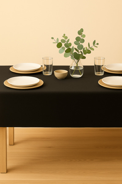 Mirilliahome Dertsiz Duck Linen Tablecloth |   With 4, 6 Person Seating and Square Table Options