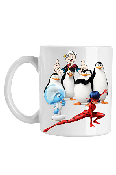 OEM Mug The Penguins of Madagascar The Smurfs Miraculous Popeye the Sailor