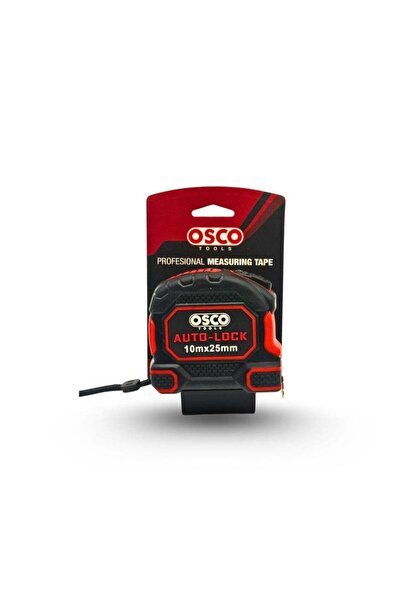 Osco 10-Meter Rubber-Coated Measuring Tape, Heavy-Duty Non-Slip with Metal Clip and Lock
