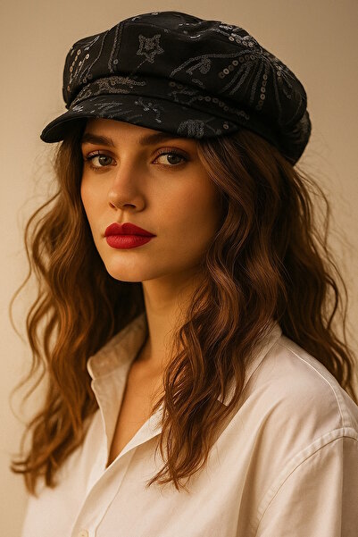 CAŞ DEKORASYON Black Color Sequin Hat