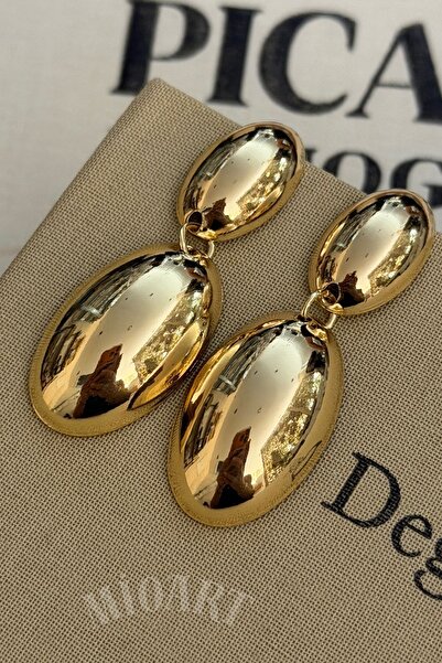 MioArt Gold Curved Earrings