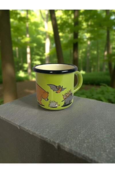 Emailul Medias 7cm green enamel mug, animal decoration