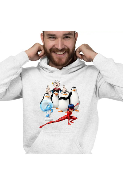 OEM Hanorac Barbati Pinguinii din Madagascar Strumfii Miraculous Popeye Marin...